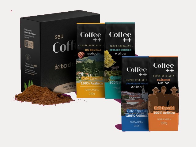 Kits de café especial com 4 pacotes